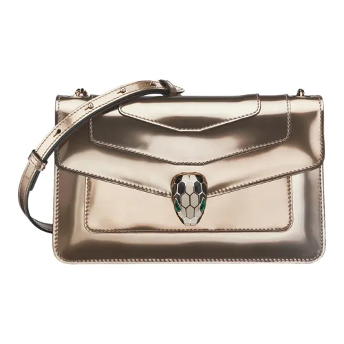 BVLGARI Serpenti Forever Series Сумка через плечо из коровьей кожи женская сумка металлический цвет