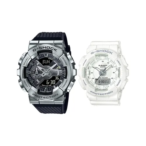 CASIO Парные часы Коллекция GM GMA Коллекция Кварцевый механизм Часы Унисекс Черный циферблат GM 110 1A+GMA S130 7AER