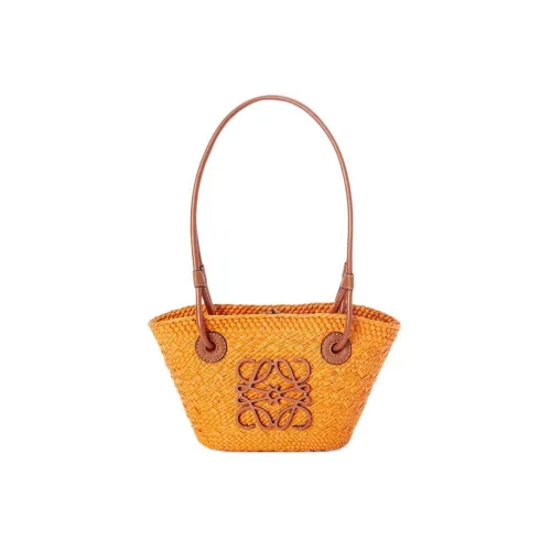 LOEWE Basket Irac Palm Fiber Коровья кожа Корзинка-сумка Сумка на плечо Тоут Сумка Сумка для покупок Сумка Мини Женская Апельсин
