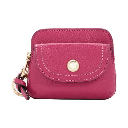 COACH Pennie Кожа Подвеска Картхолдер Монетница Обычный Женский Розовый