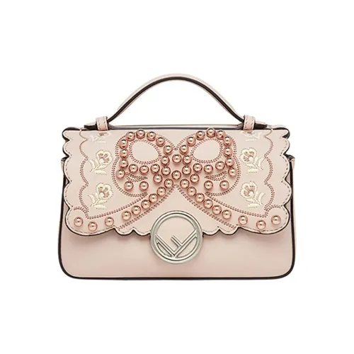 FENDI Многоцветная сумка из коровьей кожи на плечо 2-в-1 женская светло-розовая слоновая серая