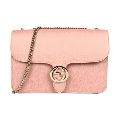 GUCCI Зернистая кожа личи Коровья кожа Курьерская сумка Аккордеонная сумка Сумка через плечо Сумка на плечо Большая женская Розовый