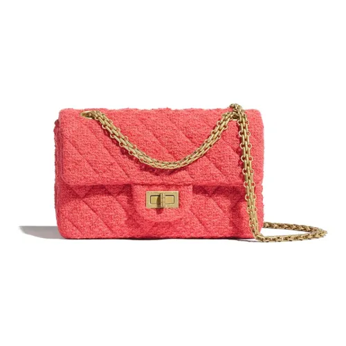CHANEL 2,55 Шерсть Цепочка Сумка через плечо Мини Женская Коралловый