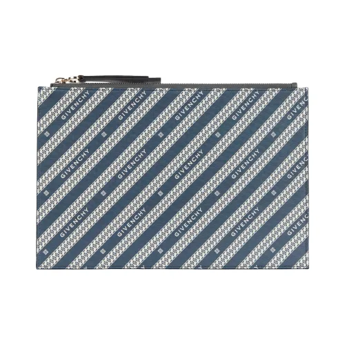 Givenchy Покрытый холст Bond Клатч Средний Женские Электрическое свечение Синий