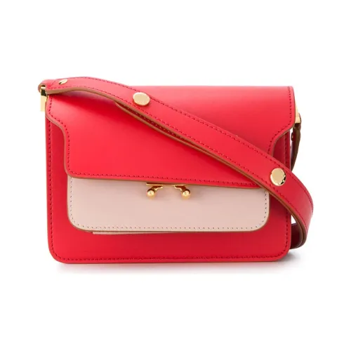 MARNI Основная часть Натуральная кожа Сумка на плечо Маленькая Женская Красная