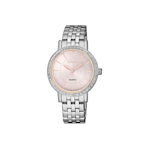 CITIZEN Кварцевый механизм нержавеющая сталь ремешок женские часы розовый циферблат