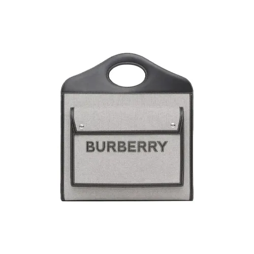Burberry Карманная сумка Холст с кожей Карманная сумка Сумка Женская Черный Белый