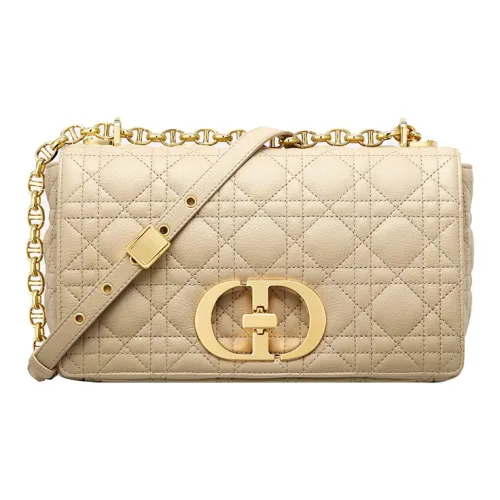 DIOR Caro Сумка из коровьей кожи с цепочкой сумка через плечо среднего размера женская бежевая