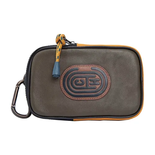 COACH Hybrid Кожа Key Pouch Монетница Стандартный Мужской Оливково-зеленый