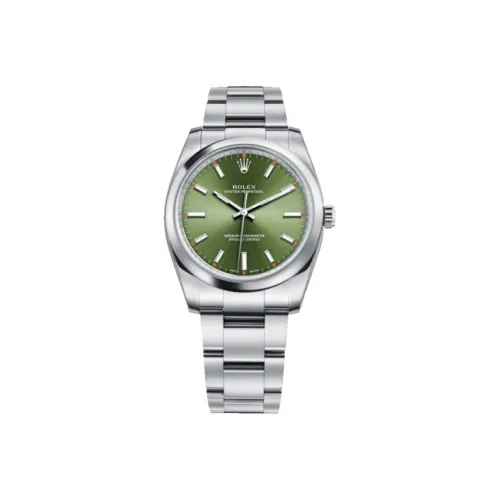 ROLEX Автоматический Механический Часы Мужские Oyster Perpetual 34 мм Зеленые