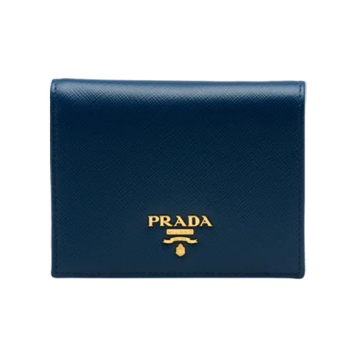 PRADA Saffiano кожа кошелек маленький женский темно-синий