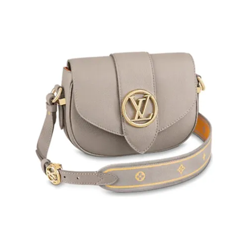 LOUIS VUITTON Pont Телячья кожа Сумка через плечо Маленькая Женская Серый