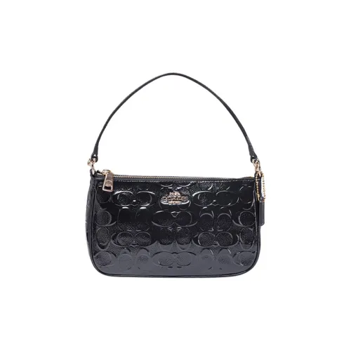 COACH Wristlet Лакированная кожа Сумка Маленькая Женская Черная