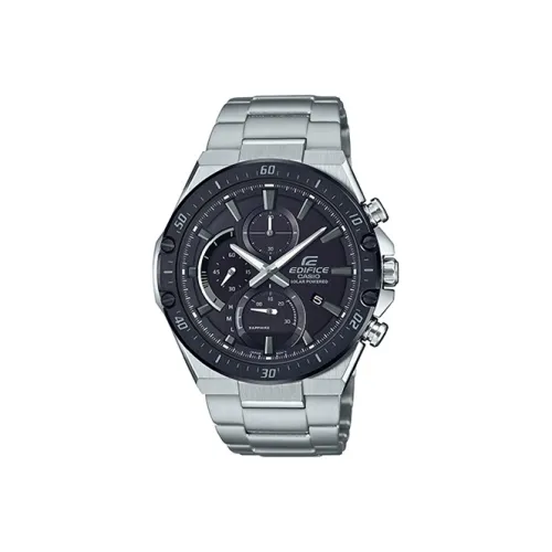 CASIO EDIFICE Солнечный кварцевый механизм нержавеющая сталь ремешок мужские часы черный циферблат