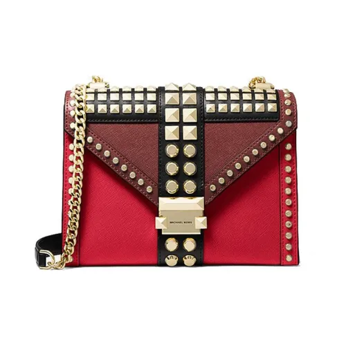 MICHAEL KORS Whitney Кожа Конверт Сумка через плечо Большая Женская Красная Многоцветная