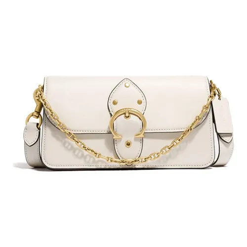 COACH Beat Кожа Сумка с цепочкой Портативная Сумка через плечо Сумка на плечо Женская Белая