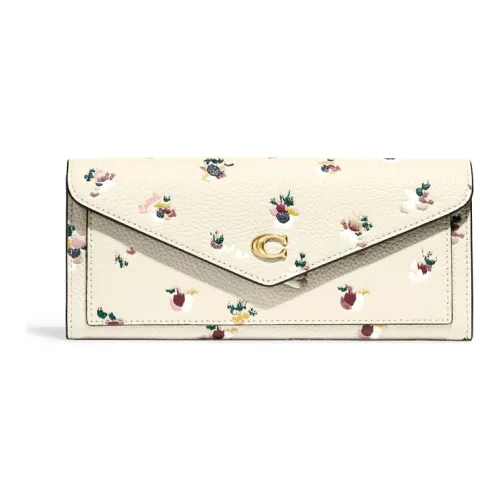COACH Wyn Кожа Soft Wallet Клатч Женская Белая С принтом