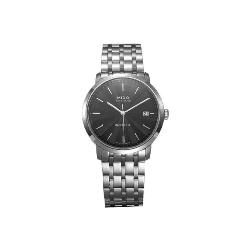 Mido Baroncelli Автоматический Механический Механизм Мужские Часы Часы 37 мм Черный Циферблат Корпус из Нержавеющей Стали