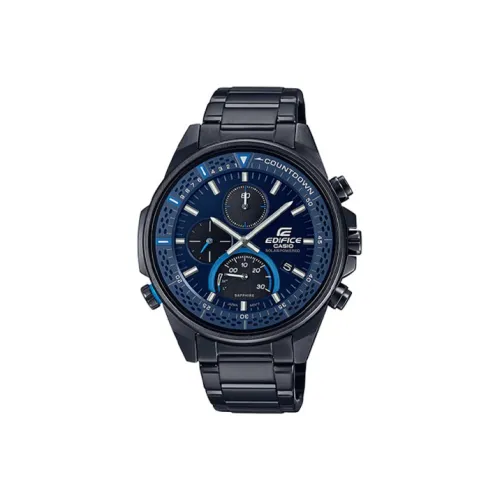 CASIO EDIFICE Солнечный кварцевый механизм нержавеющая сталь ремешок мужские часы синий циферблат