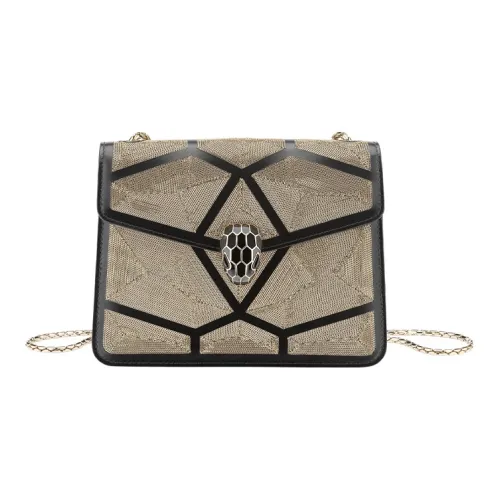 BVLGARI Serpenti Forever Series Телячья кожа Сумка через плечо Женская Черная