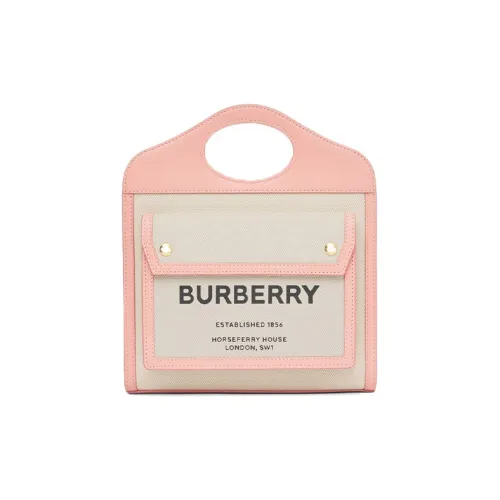 Burberry Карманная сумка Холст с кожей Сумка через плечо Сумка Мини Женская Розовая