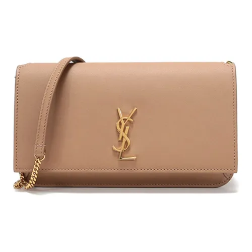 SAINT LAURENT Кожа Клатч Сумка через плечо Сумка на плечо Женская CAMEL