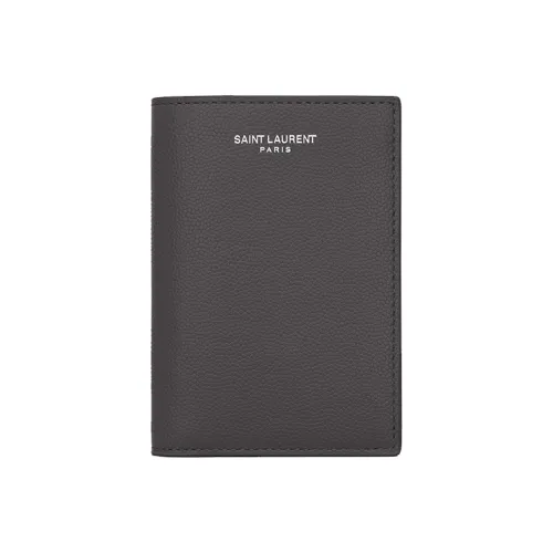 SAINT LAURENT Телячья кожа Держатель для кредитных карт Мужской Коричневый