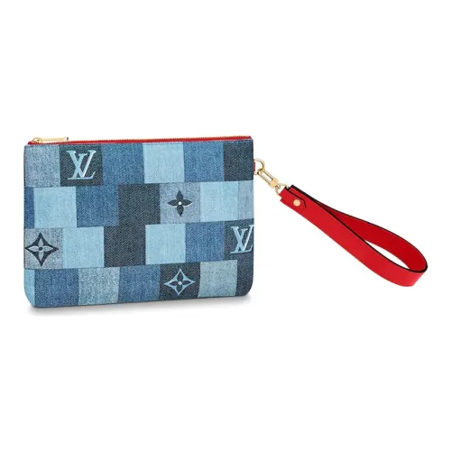 LOUIS VUITTON Клатч из коровьей кожи стандартный унисекс синий