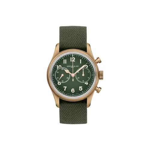 MONTBLANC Автоматический Механический Часы Мужские 42 мм Зеленый Циферблат Медные Корпус Часы Ткань Ремешок