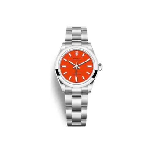 ROLEX Автоматический Механический Movement Женские Oyster Perpetual Часы 31 мм Апельсиновые