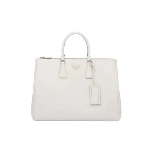PRADA Galleria Killer Bag Saffiano Кожаная Сумка Большая Мужская Белая