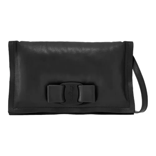 Ferragamo Телячья кожа Ручная сумка Сумка через плечо Сумка на плечо Мини Женская Черная