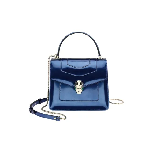 BVLGARI Serpenti Forever Сумка через плечо из телячьей кожи мини-сумка для женщин синий