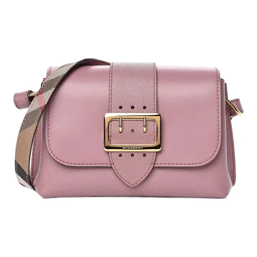 Burberry Grained Телячья кожа Сумка через плечо Сумка на плечо Маленькая Женская Серо-розовая