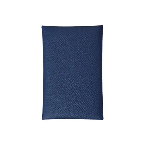 HERMES Calvi EPS Телячья кожа Держатель для карт Женский Malta Синий