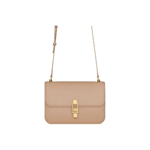 SAINT LAURENT Le Carre Кожа Сумка через плечо Женская Темно-бежевая
