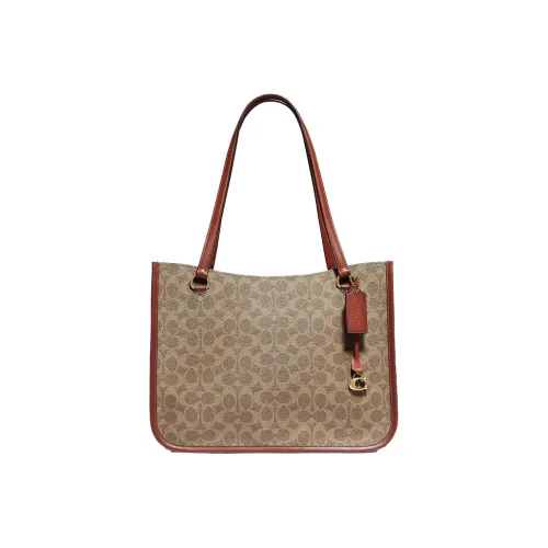 COACH Tyler Кожа Сумка Сумка через плечо Женская Оранжевая Красная и Коричневая