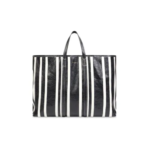 Balenciaga Barbes Овечья кожа Тоут Сумка Сумка для покупок Сумка через плечо Большая Женская Черная Белая
