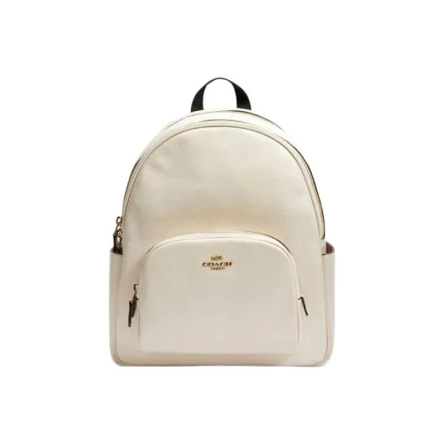 COACH Stone Leather Backpack Small Women's Milk White