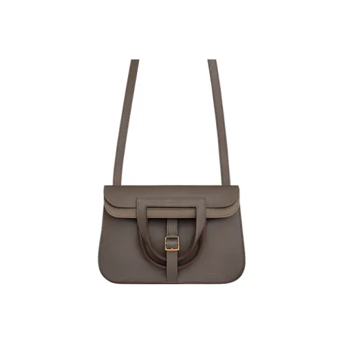 HERMES Halzan Evercolor Телячья кожа Horseshoe Сумка Сумка Сумка через плечо Сумка через плечо Женская 8F Gris Etain Оловянно-серый