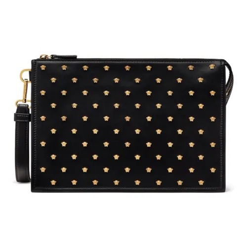 VERSACE Кожа Клатч Сумка Мужская Черная