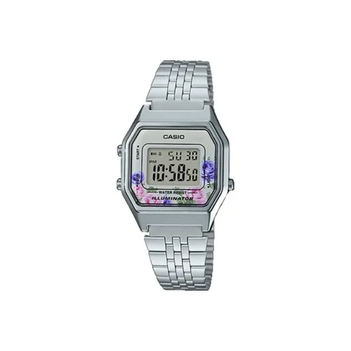 CASIO YOUTH Collection Металл Small Block Кварцевый механизм Нержавеющая сталь Ремешок Часы Женские Серебристый циферблат