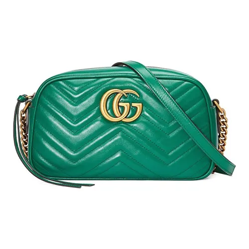 GUCCI GG Marmont Quilted кожа Camera сумка сумка через плечо маленькая женская зеленая