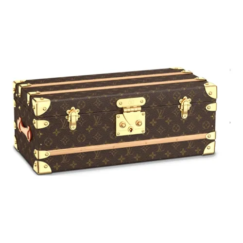 LOUIS VUITTON Холст с деревянной основой цветочный дизайн коробка для хранения унисекс коричневый