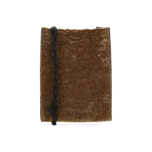 JIL SANDER Tangle Шерсть с коровьей кожей Сумка через плечо Женская Коричневая