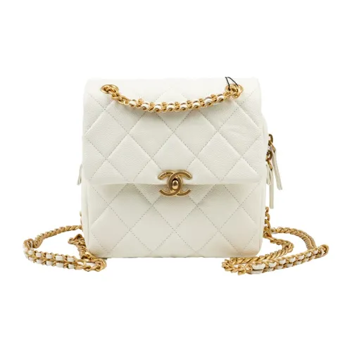 CHANEL 22P Коровья кожа Рюкзак Женский Белый