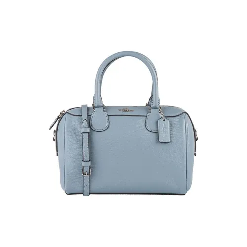 COACH Bennett Кожа Бостон Сумка Ручная Сумка Сумка через плечо Мини Женская Туманно-Синий