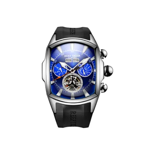REEF TIGER Aurora Collection Tank II Автоматический Механический Механизм Часы Мужские Синий Циферблат
