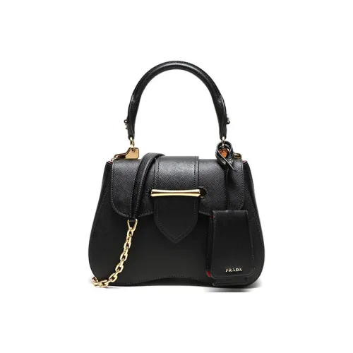 PRADA Sidonie Коровья кожа Одно плечо Сумка Женская Черная