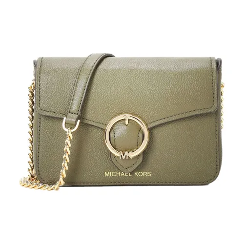 MICHAEL KORS Wanda Коровья кожа с тканью сумка через плечо маленькая женская оливково-зеленый